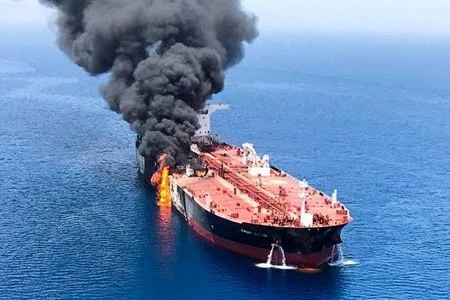 Oil tanker in the Strait of Hormuz